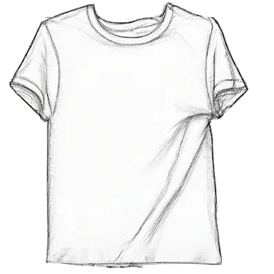 Pen drawn image of a t-shirt